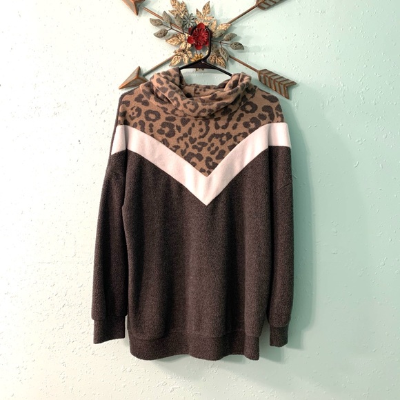 First Love Sweaters - First Love leopard V top
